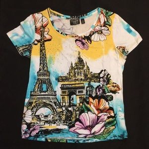 Onque Casuals travel inspired t-shirt with gems